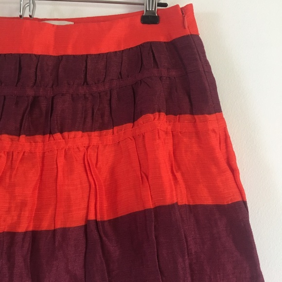 LOFT Purple/Coral A-Line Skirt - Picture 5 of 7
